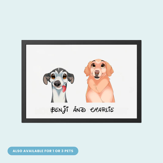 Custom Cartoon Portrait - 2 Pet