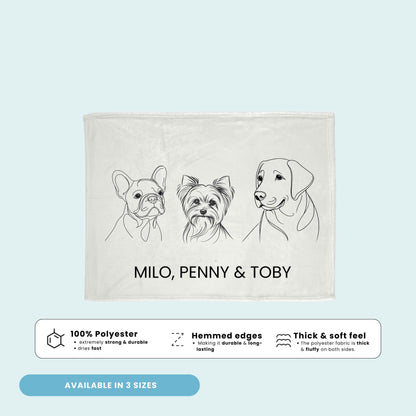 Custom Line Art blanket - 3 Pet