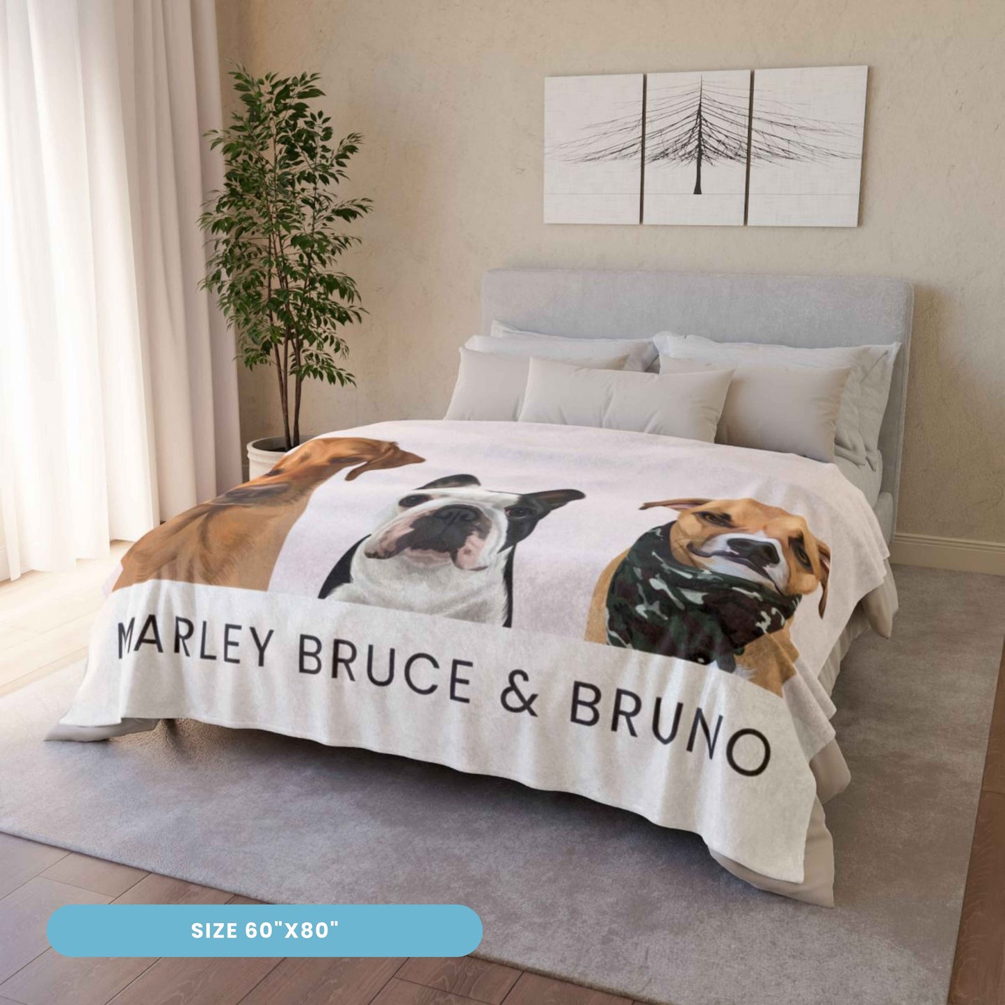 Custom Modern Pet Blanket - 3 Pet