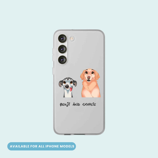 Custom Cartoon Pet Samsung Phone Case - 2 Pets