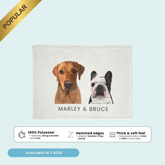 Custom Modern Pet Blanket - 2 Pets