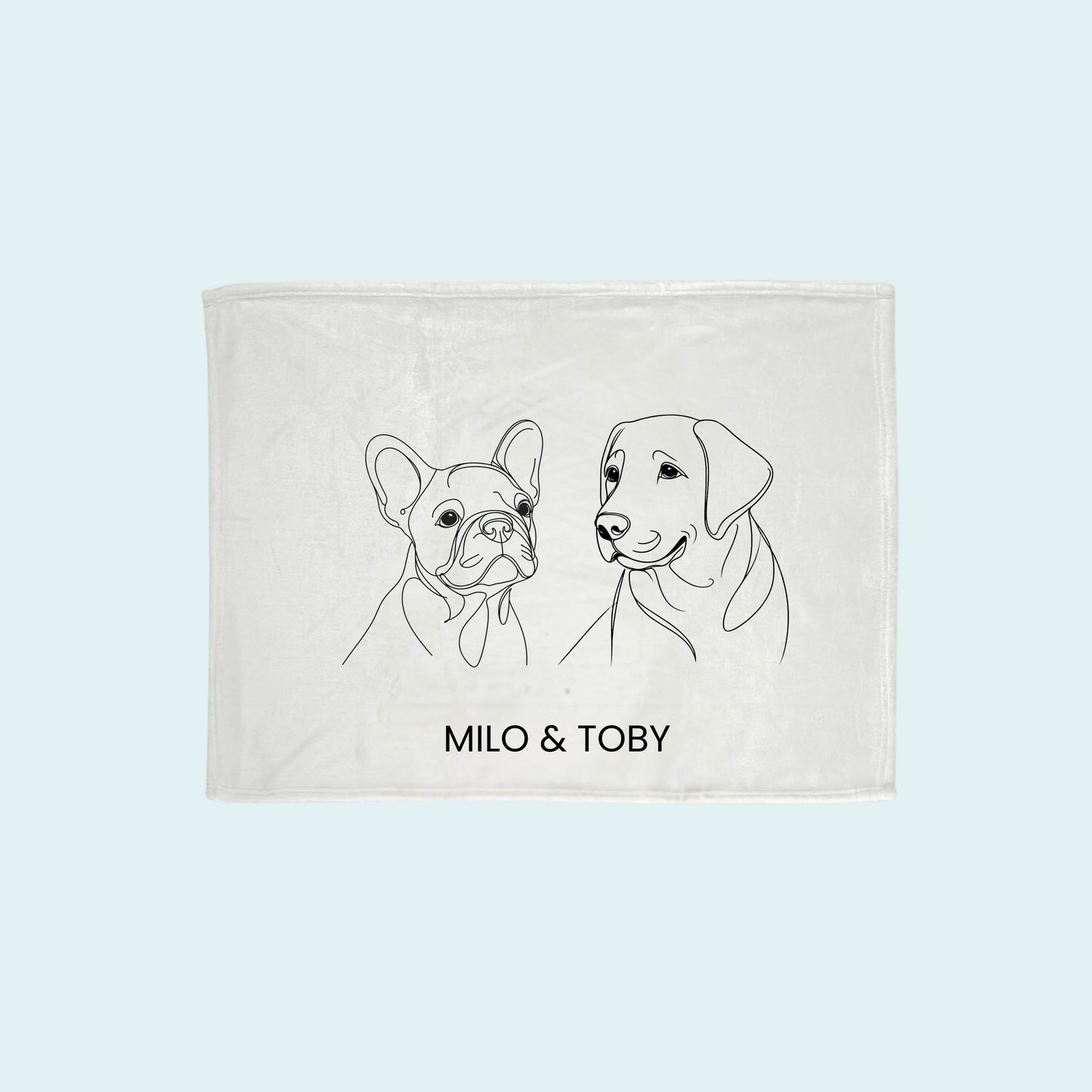 Custom Line art blanket - 2 Pet