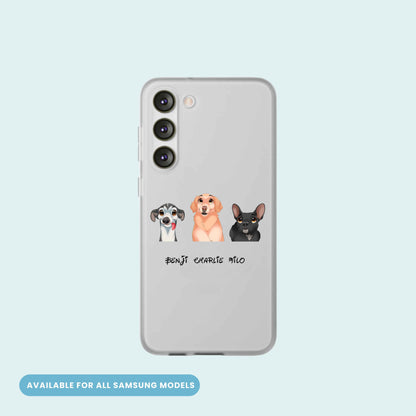 Custom Cartoon Pet Samsung Phone Case - 3 Pets